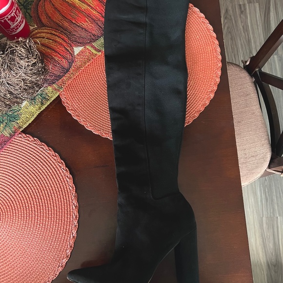 Express/Size 8/ Black over the knee Suade boot. sprayed with Suade protector. - Picture 2 of 7